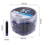 得力S645钢笔墨囊50支/桶(单位：桶）可擦纯蓝