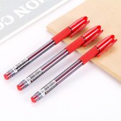 得力 S55 签字笔中性笔水笔 0.5mm 12支/盒 (单位:支) 红色